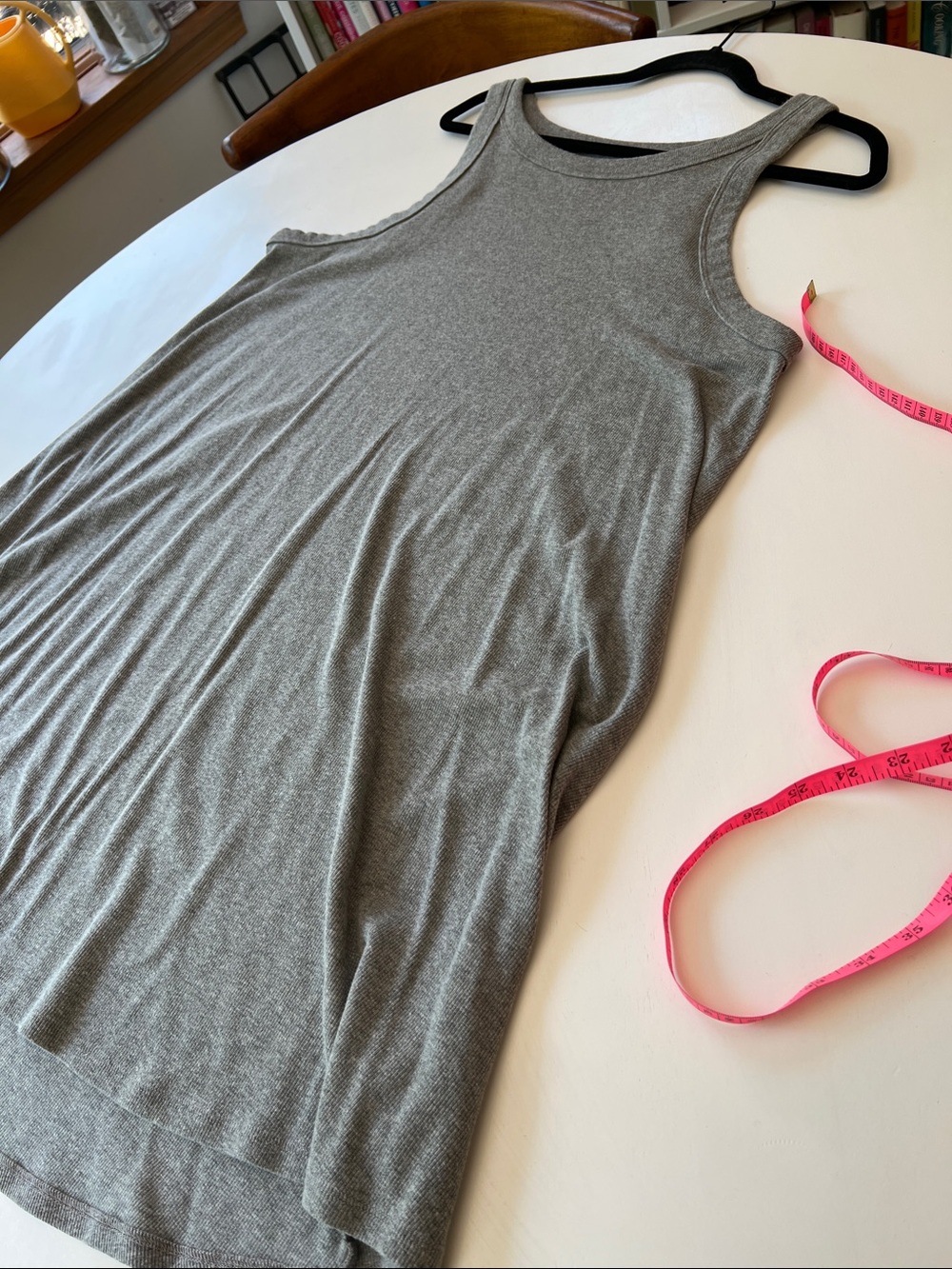 Falls Creek Grey Ribbed Sleeveless Tank Dress